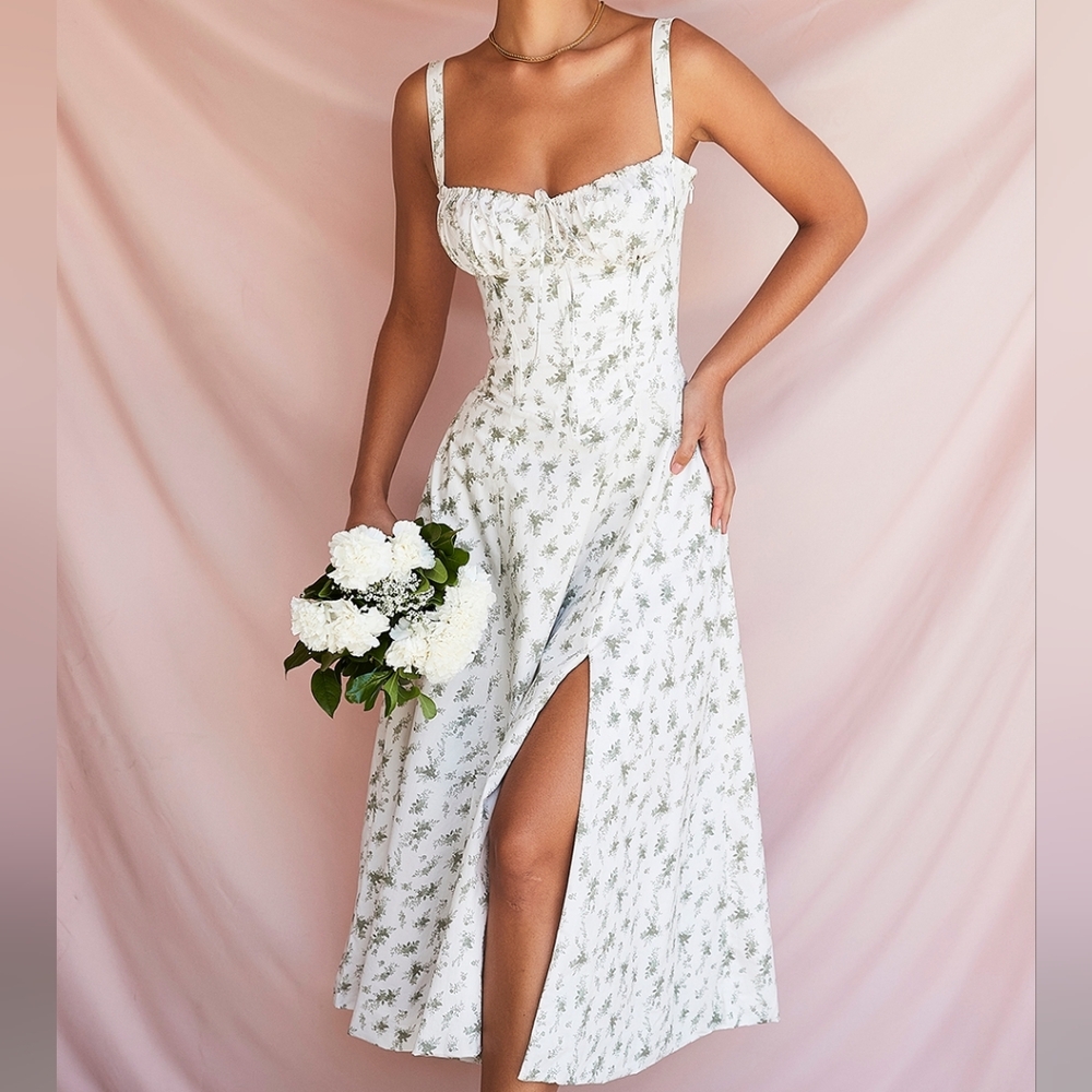 HOUSE OF CB Carmen Garden print bustier dress